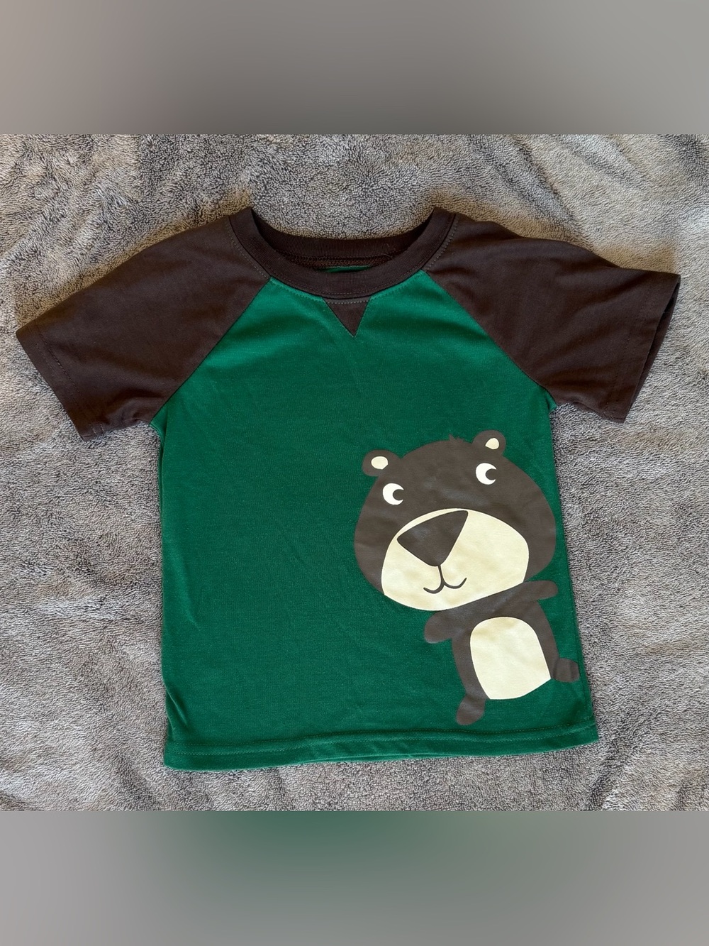 Joe Boxer Green & Brown Bear Raglan Tee Shirt